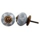 Grey Floral Ceramic Knob
